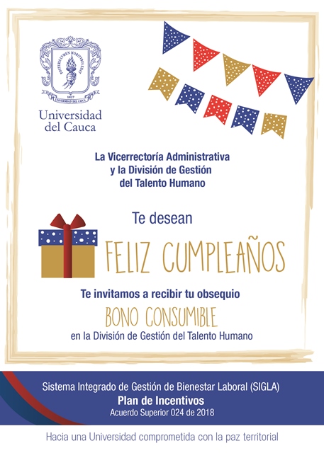 Comunicado sobre entrega del bono de cumpleaños | Universidad del Cauca